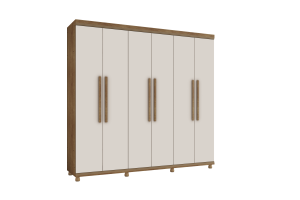 Guarda Roupa Genova 6 Portas - Cedro / Off White